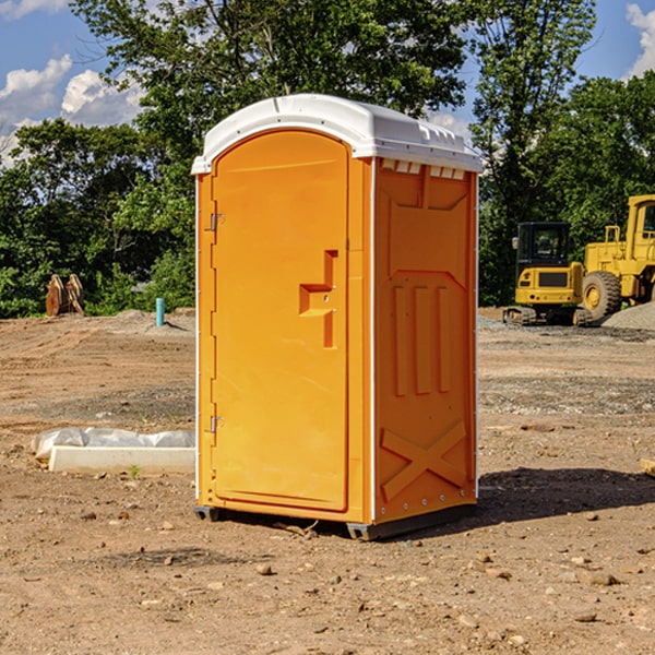 how often are the portable restrooms cleaned and serviced during a rental period in Stuart Iowa